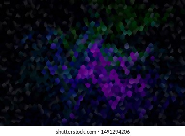 Dark Pink, Green vector texture with colorful hexagons. Illustration of colored hexagons on blur surface. Pattern for texture of wallpapers.