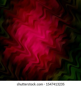 Dark Pink, Green vector texture with curves. Abstract gradient illustration with wry lines. Pattern for ads, commercials.