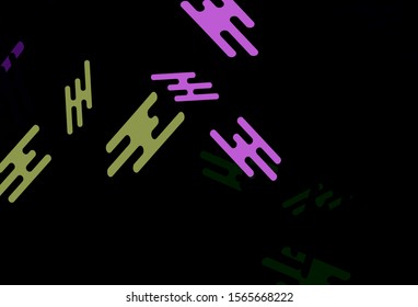 Dark Pink, Green vector texture with colorful lines. Lines on blurred abstract background with gradient. Backdrop for TV commercials.