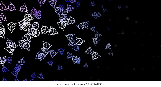 Dark Pink, Green vector texture with religion symbols. Illustration with magical signs of spiritual power. Design for magic, spiritual events.