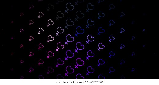 Dark Pink, Green vector texture with women's rights symbols. Abstract illustration with a depiction of women's power. Design for International Women’s Day.
