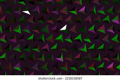 Pink oscuro, textura vectorial verde con estilo triangular. Triángulos sobre fondo abstracto con gradiente colorido. Diseño sencillo para su sitio web.