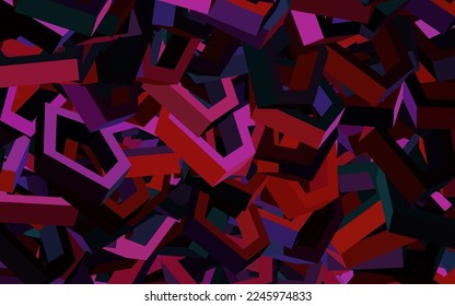 Pink oscuro, textura vectorial verde con hexágonos coloridos. Ilustración abstracta brillante en estilo hexagonal. Diseño para afiches y banners de sitios web.