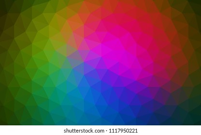 Dark Pink, Green vector triangle mosaic template. Shining polygonal illustration, which consist of triangles. Pattern for a brand book's backdrop.