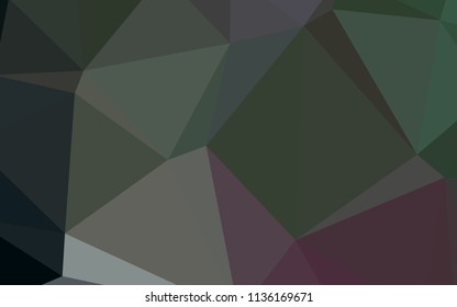 Dark Pink, Green vector triangle mosaic cover. Shining polygonal illustration, which consist of triangles. A new texture for your design.