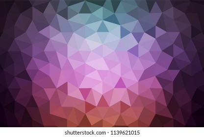 Dark Pink, Green vector triangle mosaic cover. A sample with polygonal shapes. Brand new design for your business.