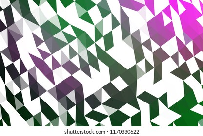 Dark Pink, Green vector triangle mosaic pattern. A completely new color illustration in a vague style. The polygonal design can be used for your web site.