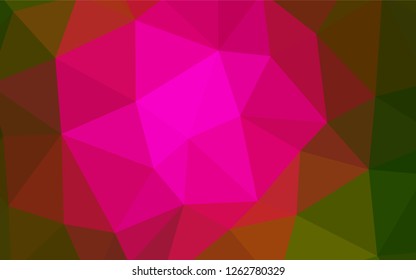Dark Pink, Green vector triangle mosaic template. Modern abstract illustration with triangles. Pattern for a brand book's backdrop.