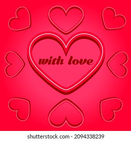 Dark pink heart on a glowing background