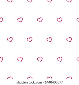 Dark pink hearts seamless pattern isolated