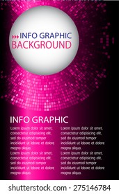 dark pink Light Abstract Technology background computer graphic website internet and business. Circle,mosaics, pixel vector illustration. text box. Brochure. card. banner flyer magazine. Design label
