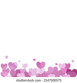 Dark pink, light pink hearts on a white background.