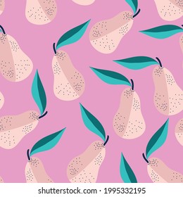 Dark Pink with light pink pears seamless pattern background design.