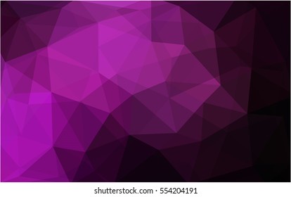 Dark Pink Low poly crystal background. Polygon design pattern. Low poly vector illustration, low polygon background.