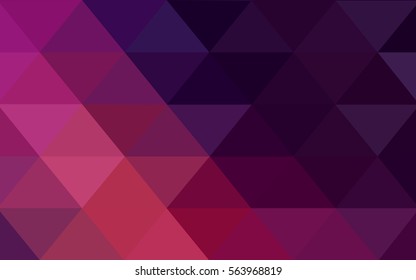 Dark Pink Low poly crystal background. Polygon design pattern. Low poly vector illustration, low polygon background.