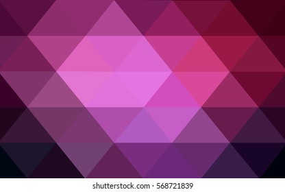 Dark Pink Low poly crystal background. Polygon design pattern. Low poly vector illustration, low polygon background.