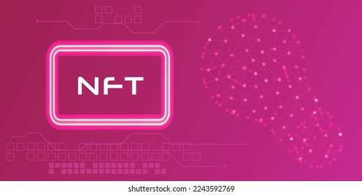 Dark pink NFT wallpaper with connected dot bulb