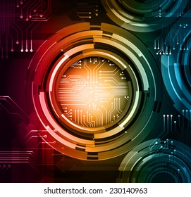 Dark pink orange blue Light Abstract Technology background for computer graphic website internet. circuit. 