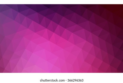 Dark pink polygonal illustration, which consist of triangles. Geometric background in Origami style with gradient. Triangular design for your business.