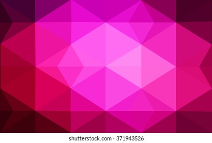 Dark pink polygonal illustration, which consist of triangles. Geometric background in Origami style with gradient. Triangular design for your business.