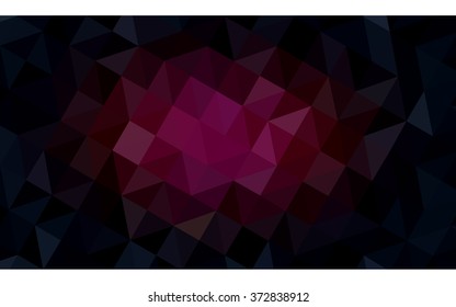 Dark pink polygonal illustration, which consist of triangles. Geometric background in Origami style with gradient. Triangular design for your business.