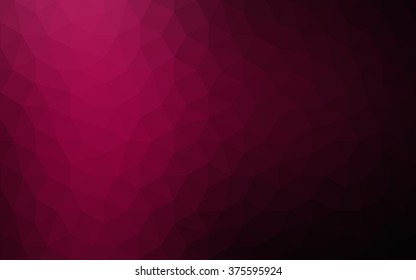 Dark pink polygonal illustration, which consist of triangles. Geometric background in Origami style with gradient. Triangular design for your business.