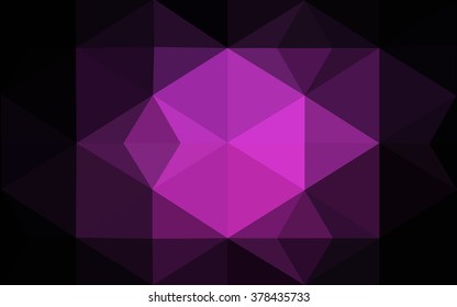 Dark pink polygonal illustration, which consist of triangles. Geometric background in Origami style with gradient. Triangular design for your business.