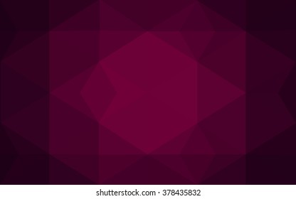 Dark pink polygonal illustration, which consist of triangles. Geometric background in Origami style with gradient. Triangular design for your business.