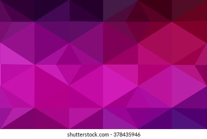 Dark pink polygonal illustration, which consist of triangles. Geometric background in Origami style with gradient. Triangular design for your business.