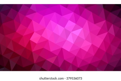 Dark pink polygonal illustration, which consist of triangles. Geometric background in Origami style with gradient. Triangular design for your business.