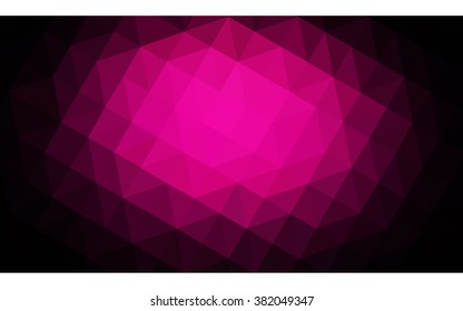 Dark pink polygonal illustration, which consist of triangles. Geometric background in Origami style with gradient. Triangular design for your business.