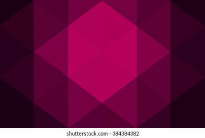 Dark pink polygonal illustration, which consist of triangles. Geometric background in Origami style with gradient. Triangular design for your business.