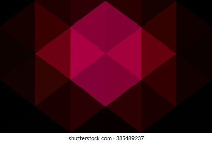 Dark pink polygonal illustration, which consist of triangles. Geometric background in Origami style with gradient. Triangular design for your business.