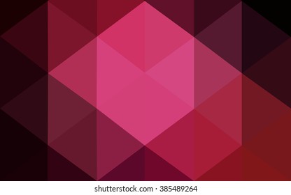Dark pink polygonal illustration, which consist of triangles. Geometric background in Origami style with gradient. Triangular design for your business.