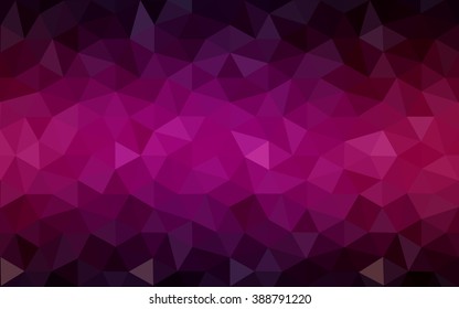 Dark pink polygonal illustration, which consist of triangles. Geometric background in Origami style with gradient. Triangular design for your business.