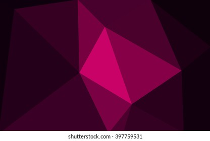 Dark pink polygonal illustration, which consist of triangles. Geometric background in Origami style with gradient. Triangular design for your business.