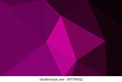 Dark pink polygonal illustration, which consist of triangles. Geometric background in Origami style with gradient. Triangular design for your business.