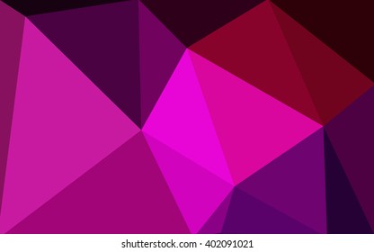 Dark pink polygonal illustration, which consist of triangles. Geometric background in Origami style with gradient. Triangular design for your business.