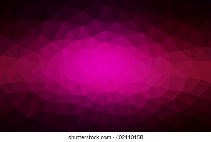 Dark pink polygonal illustration, which consist of triangles. Geometric background in Origami style with gradient. Triangular design for your business.
