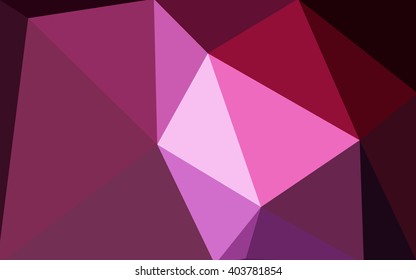 Dark pink polygonal illustration, which consist of triangles. Geometric background in Origami style with gradient. Triangular design for your business.