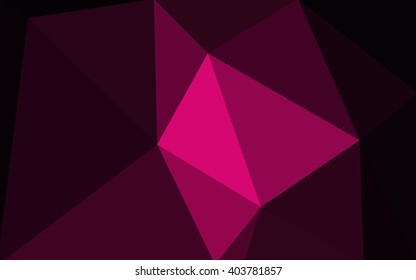 Dark pink polygonal illustration, which consist of triangles. Geometric background in Origami style with gradient. Triangular design for your business.