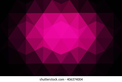Dark pink polygonal illustration, which consist of triangles. Geometric background in Origami style with gradient. Triangular design for your business.