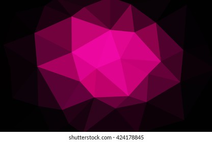 Dark pink polygonal illustration, which consist of triangles. Triangular design for your business. Creative geometric background in Origami style with gradient.