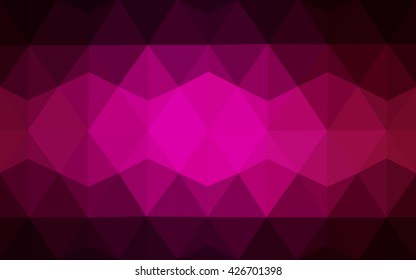 Dark pink polygonal illustration, which consist of triangles. Geometric background in Origami style with gradient. Triangular design for your business.