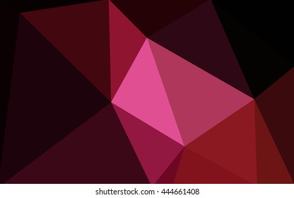 Dark pink polygonal illustration, which consist of triangles. Geometric background in Origami style with gradient. Triangular design for your business.
