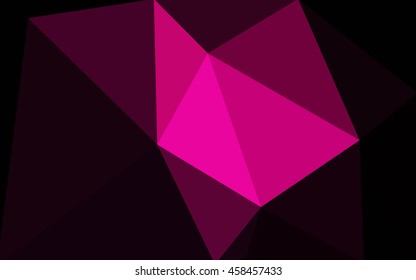 Dark pink polygonal illustration, which consist of triangles. Geometric background in Origami style with gradient. Triangular design for your business.