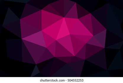 Dark pink polygonal illustration, which consist of triangles. Triangular design for your business. Creative geometric background in Origami style with gradient.