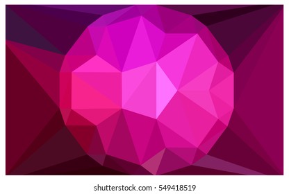 Dark Pink polygonal illustration, which consist of triangles. Triangular pattern for your business design. Geometric background in Origami style with gradient. 