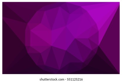 Dark Pink polygonal illustration, which consist of triangles with a gemstone in center. Triangular design of a huge diamond for your business. Creative geometric background of gems.