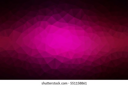 Dark Pink polygonal illustration, which consist of triangles. Triangular design for your business. Creative geometric background in Origami style with gradient